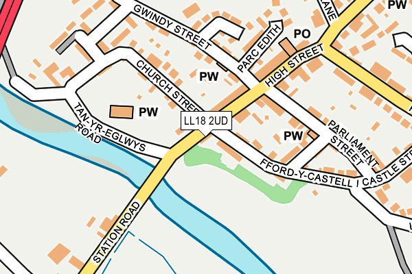 LL18 2UD map - OS OpenMap – Local (Ordnance Survey)