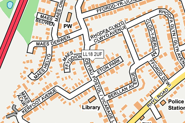 LL18 2UF map - OS OpenMap – Local (Ordnance Survey)