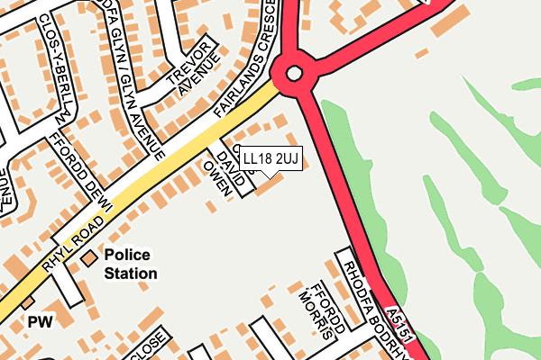LL18 2UJ map - OS OpenMap – Local (Ordnance Survey)
