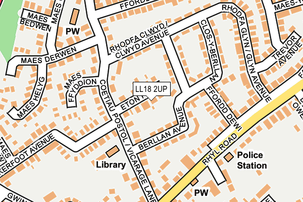 LL18 2UP map - OS OpenMap – Local (Ordnance Survey)