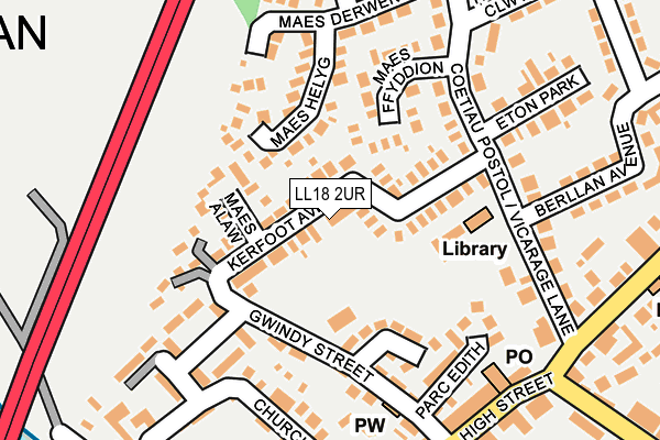 LL18 2UR map - OS OpenMap – Local (Ordnance Survey)