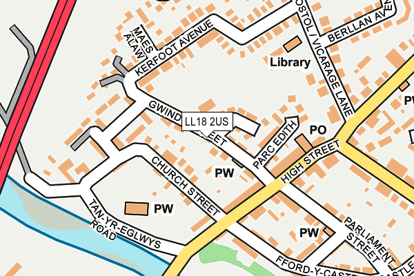 LL18 2US map - OS OpenMap – Local (Ordnance Survey)