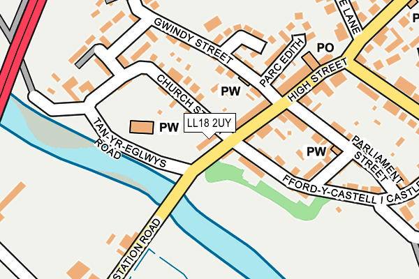 LL18 2UY map - OS OpenMap – Local (Ordnance Survey)