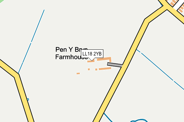 LL18 2YB map - OS OpenMap – Local (Ordnance Survey)