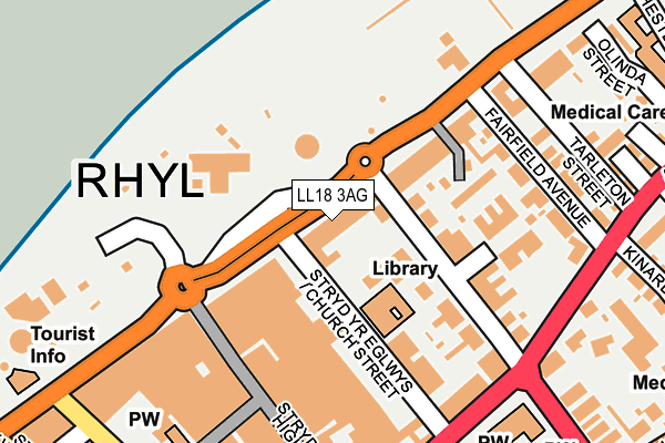 LL18 3AG map - OS OpenMap – Local (Ordnance Survey)