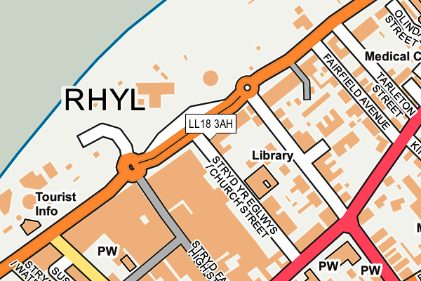 LL18 3AH map - OS OpenMap – Local (Ordnance Survey)