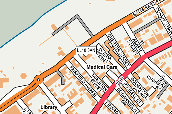 LL18 3AN map - OS OpenMap – Local (Ordnance Survey)