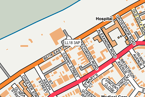 LL18 3AP map - OS OpenMap – Local (Ordnance Survey)