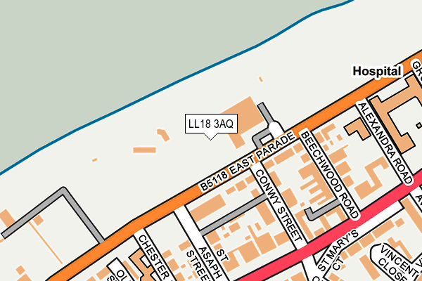 LL18 3AQ map - OS OpenMap – Local (Ordnance Survey)