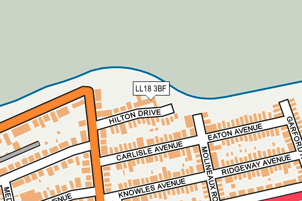 LL18 3BF map - OS OpenMap – Local (Ordnance Survey)
