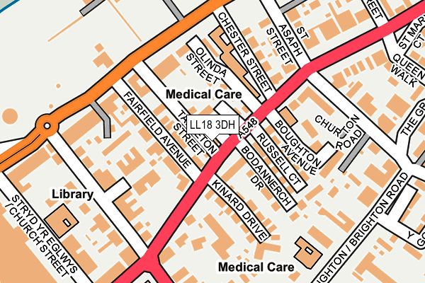 LL18 3DH map - OS OpenMap – Local (Ordnance Survey)