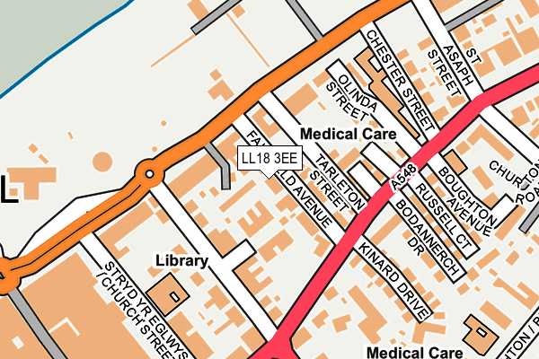 LL18 3EE map - OS OpenMap – Local (Ordnance Survey)