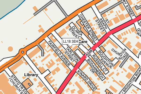 LL18 3EH map - OS OpenMap – Local (Ordnance Survey)