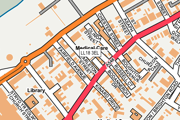 LL18 3EL map - OS OpenMap – Local (Ordnance Survey)