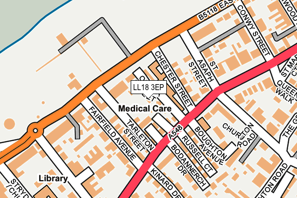 LL18 3EP map - OS OpenMap – Local (Ordnance Survey)