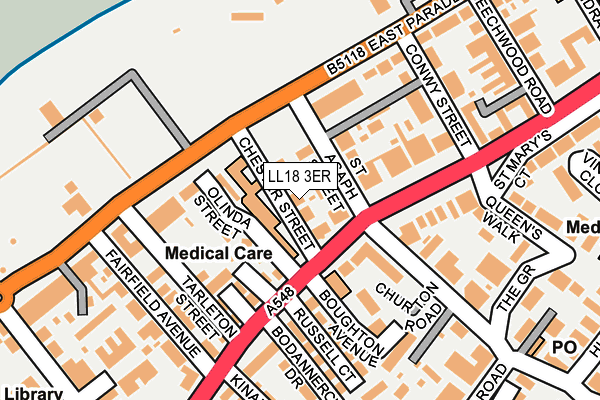 LL18 3ER map - OS OpenMap – Local (Ordnance Survey)