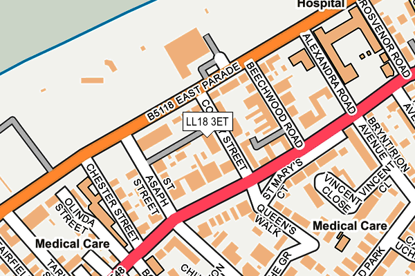 LL18 3ET map - OS OpenMap – Local (Ordnance Survey)