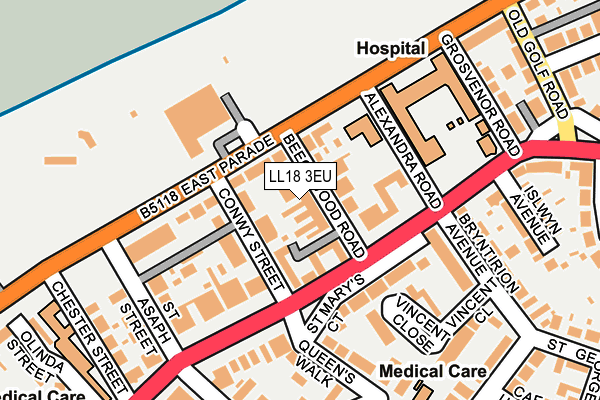 LL18 3EU map - OS OpenMap – Local (Ordnance Survey)