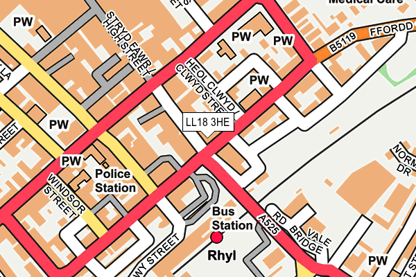 LL18 3HE map - OS OpenMap – Local (Ordnance Survey)