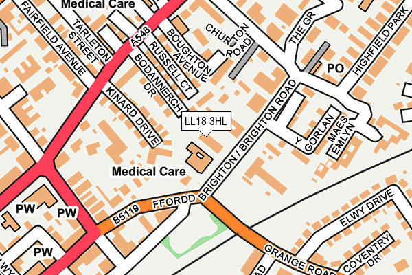 LL18 3HL map - OS OpenMap – Local (Ordnance Survey)
