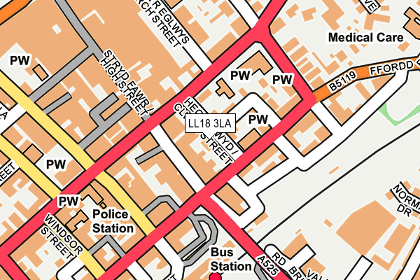 LL18 3LA map - OS OpenMap – Local (Ordnance Survey)