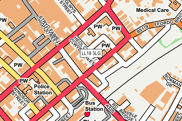 LL18 3LG map - OS OpenMap – Local (Ordnance Survey)