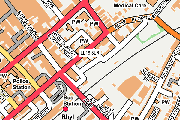 LL18 3LR map - OS OpenMap – Local (Ordnance Survey)