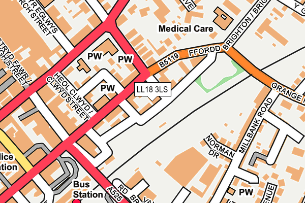 LL18 3LS map - OS OpenMap – Local (Ordnance Survey)