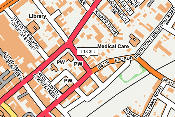 LL18 3LU map - OS OpenMap – Local (Ordnance Survey)