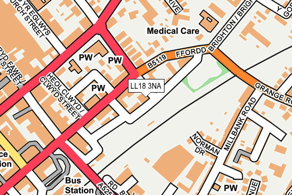 LL18 3NA map - OS OpenMap – Local (Ordnance Survey)