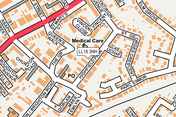 LL18 3NH map - OS OpenMap – Local (Ordnance Survey)