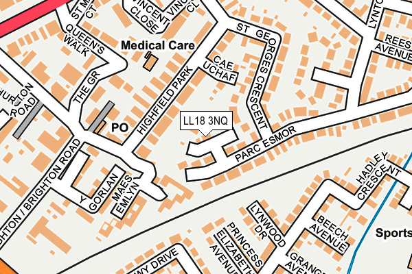 LL18 3NQ map - OS OpenMap – Local (Ordnance Survey)
