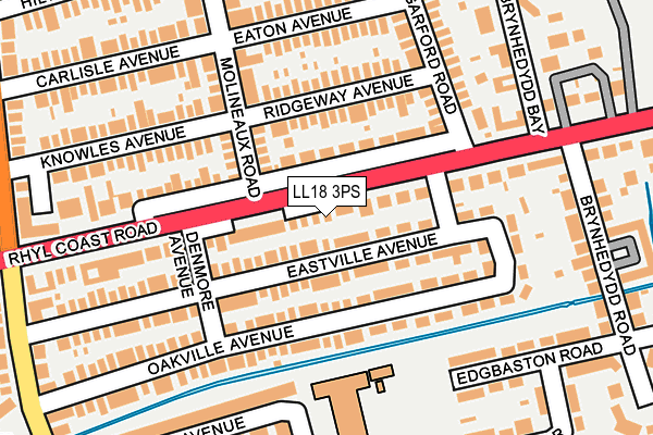 LL18 3PS map - OS OpenMap – Local (Ordnance Survey)