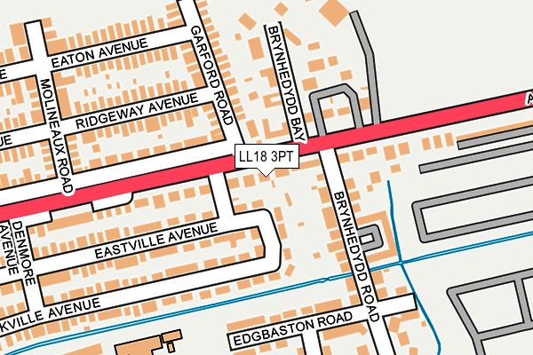 LL18 3PT map - OS OpenMap – Local (Ordnance Survey)