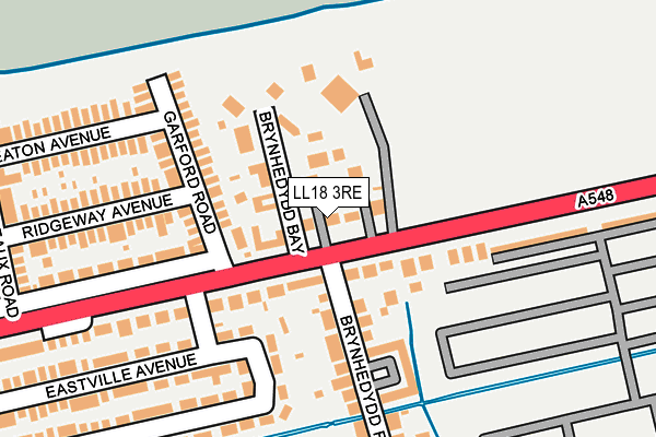 LL18 3RE map - OS OpenMap – Local (Ordnance Survey)