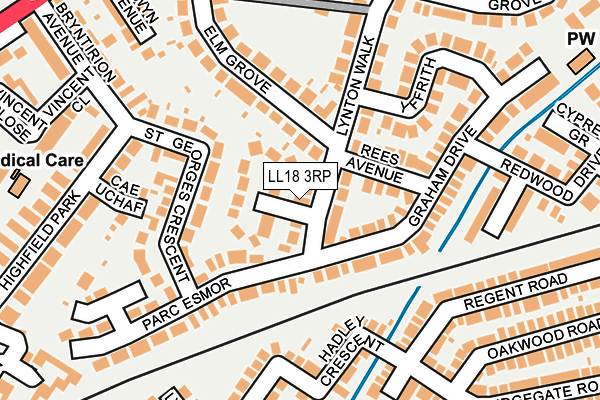 LL18 3RP map - OS OpenMap – Local (Ordnance Survey)