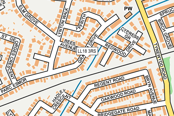 LL18 3RS map - OS OpenMap – Local (Ordnance Survey)