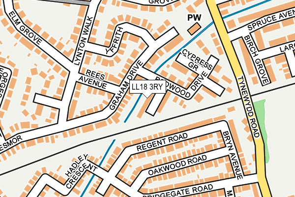 LL18 3RY map - OS OpenMap – Local (Ordnance Survey)