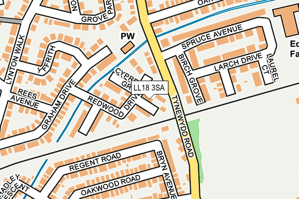 LL18 3SA map - OS OpenMap – Local (Ordnance Survey)