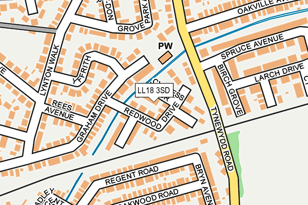 LL18 3SD map - OS OpenMap – Local (Ordnance Survey)