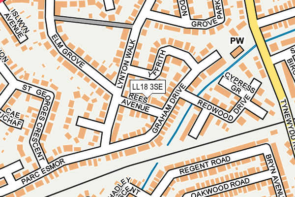 LL18 3SE map - OS OpenMap – Local (Ordnance Survey)