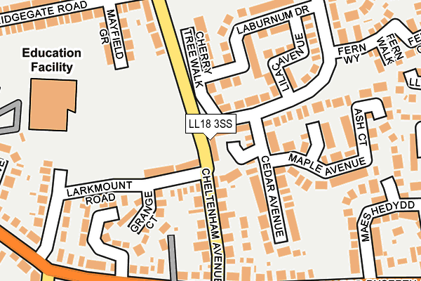 LL18 3SS map - OS OpenMap – Local (Ordnance Survey)