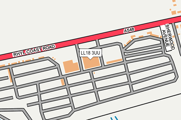 LL18 3UU map - OS OpenMap – Local (Ordnance Survey)