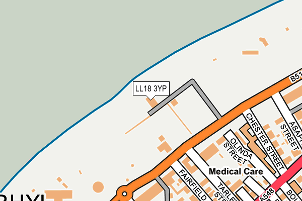 LL18 3YP map - OS OpenMap – Local (Ordnance Survey)