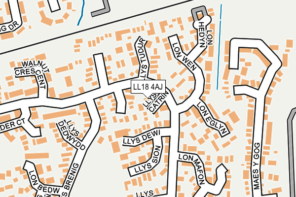 LL18 4AJ map - OS OpenMap – Local (Ordnance Survey)