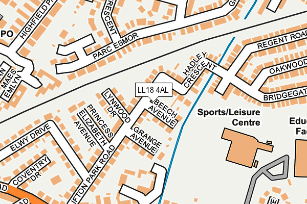 LL18 4AL map - OS OpenMap – Local (Ordnance Survey)