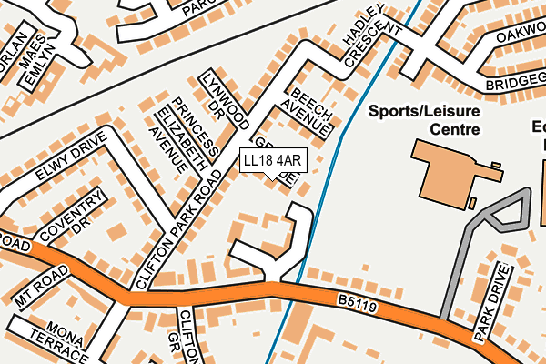 LL18 4AR map - OS OpenMap – Local (Ordnance Survey)