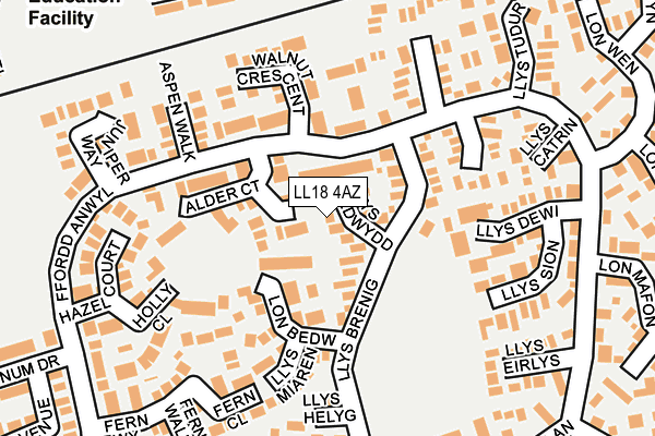 LL18 4AZ map - OS OpenMap – Local (Ordnance Survey)