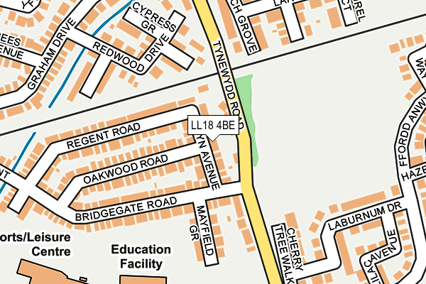 LL18 4BE map - OS OpenMap – Local (Ordnance Survey)