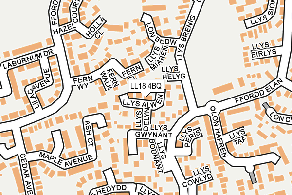 LL18 4BQ map - OS OpenMap – Local (Ordnance Survey)